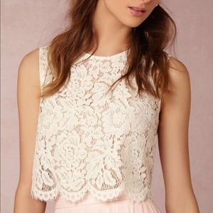 Anthropologie BHLDN Jenny Yoo Cleo Lace Top S